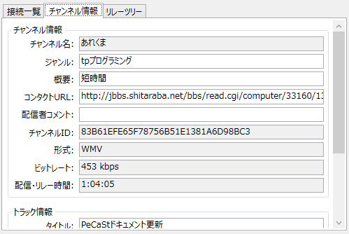 チャンネル情報