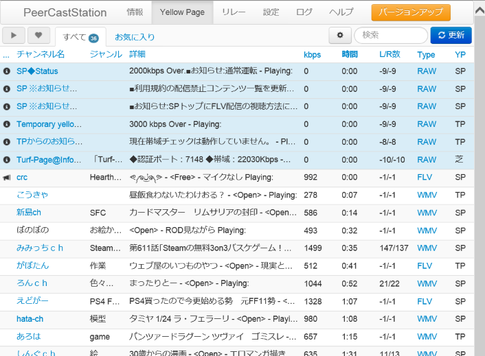 YPブラウザ画面